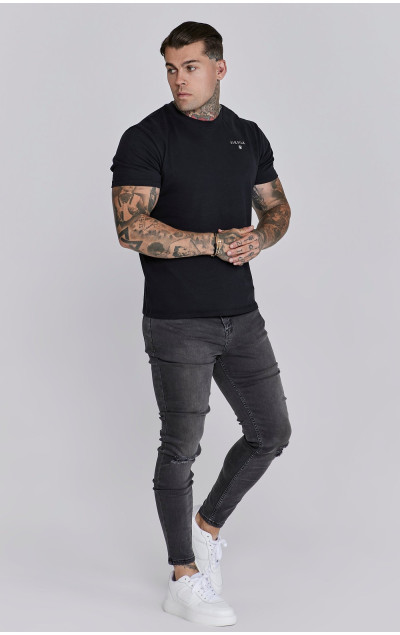 Sik Silk Grey Distressed Skinny Jeans