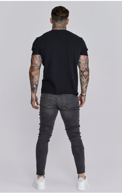 Sik Silk Męskie Szare Dżinsy Distressed Skinny