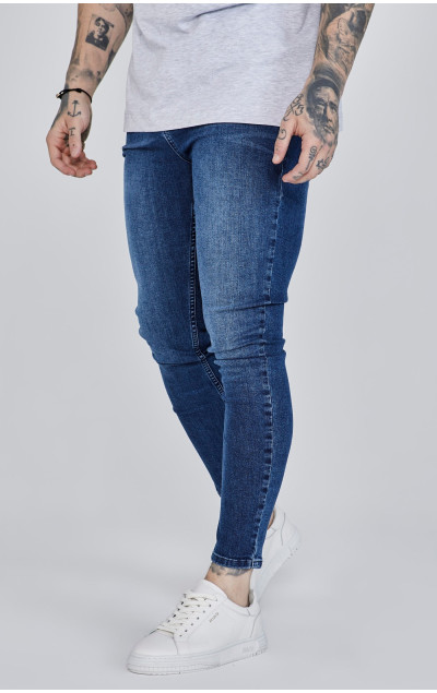 Sik Silk Pánske Tmavo Modré Jeansy Skinny