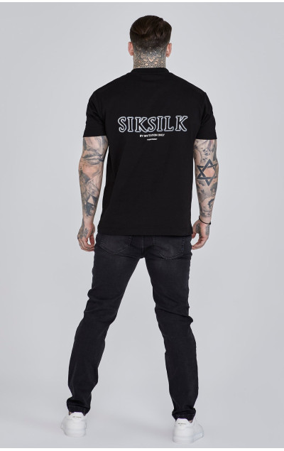 Sik Silk Pánske Čierne Jeansy Distressed Slim Fit