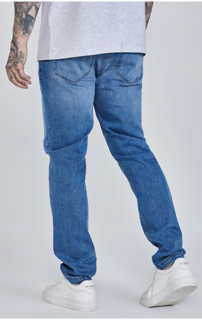Sik Silk Pánske Tmavo Modré Jeansy Slim Fit