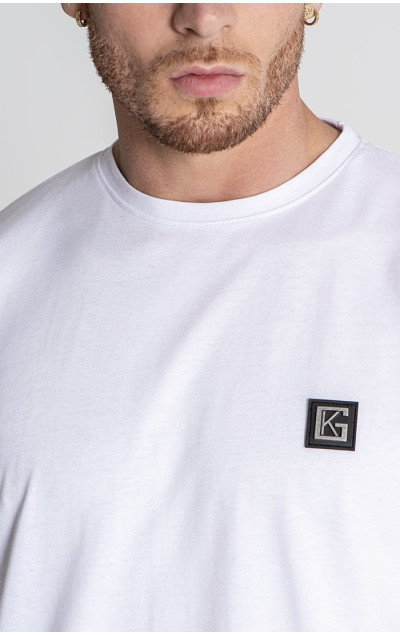 Gianni Kavanagh Męska Biała Koszulka Zipper