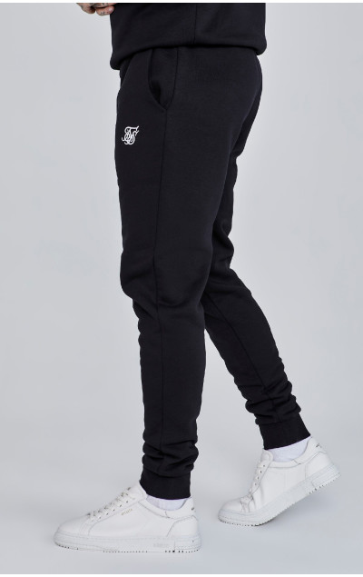 Sik Silk Pánske Čierne Tepláky Essential Cuffed