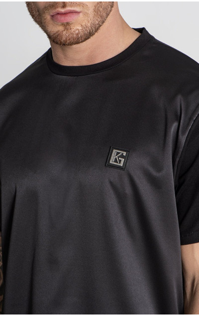 Gianni Kavanagh Męska Czarna Koszulka Satin