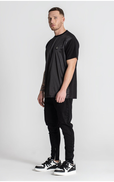 Gianni Kavanagh Pánske Čierne Tričko Satin