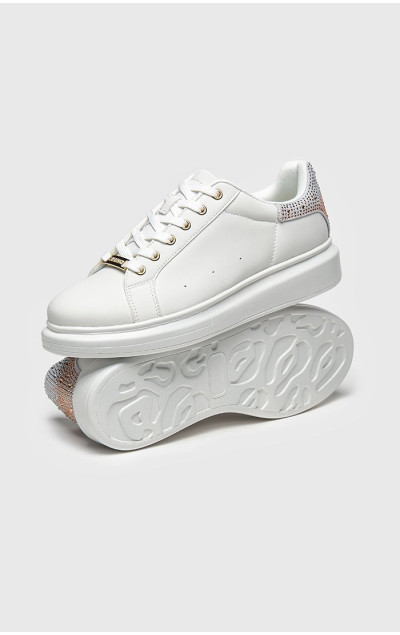Gianni Kavanagh White Crystal Fade Sneakers