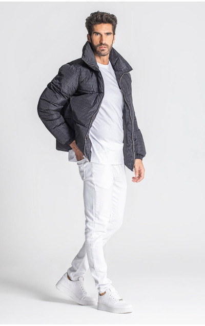 Gianni Kavanagh Pánska Čierna Bunda Typo Puffer