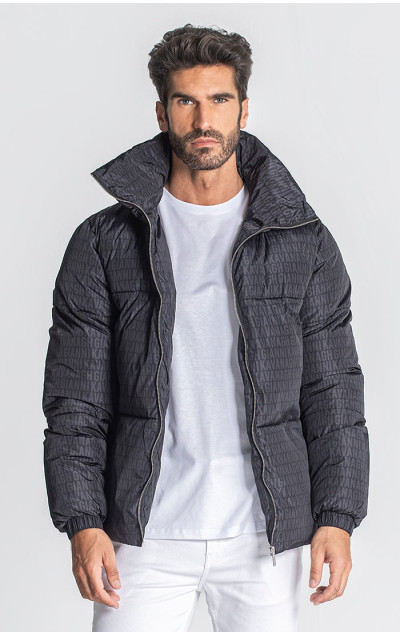 Gianni Kavanagh Black Typo Puffer Jacket