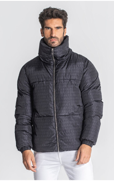 Gianni Kavanagh Pánská Černá Bunda Typo Puffer