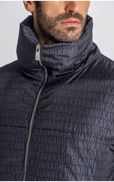 Gianni Kavanagh Black Typo Puffer Jacket