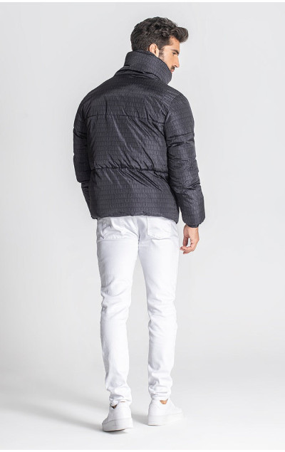 Gianni Kavanagh Pánská Černá Bunda Typo Puffer