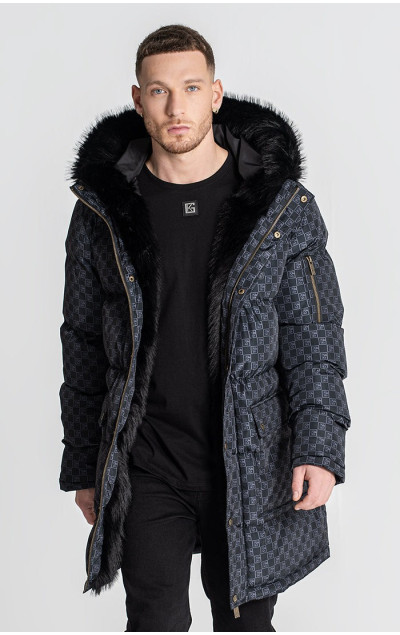 Gianni Kavanagh Pánska Čierna Bunda Clone Coat