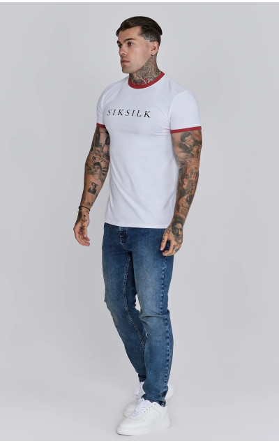 Sik Silk White Red Ringer T-Shirt