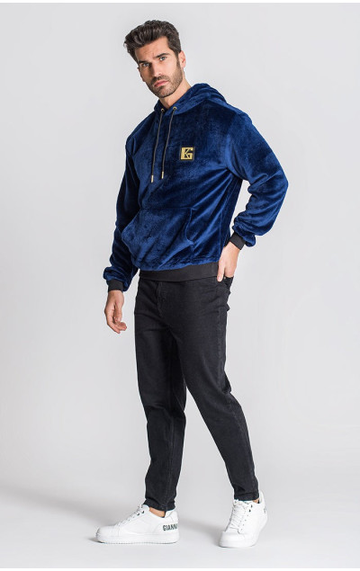 Gianni Kavanagh Męska Niebieska Bluza iD Sherpa Hoodie