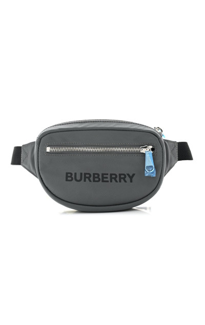 Burberry Logo Print Nylon Cannon Bum Bag Small Grey