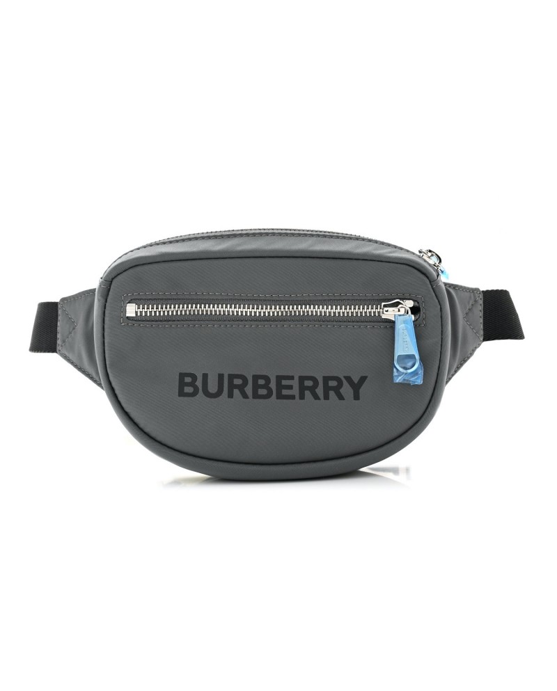 Burberry Logo Print Nylon Cannon Bum Bag Small Grey