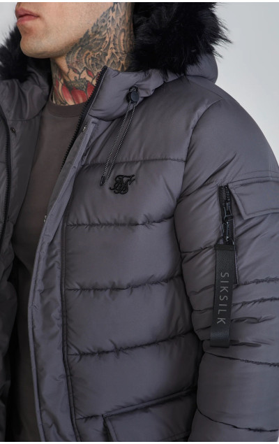 Sik Silk Pánská Šedá Bunda Parka
