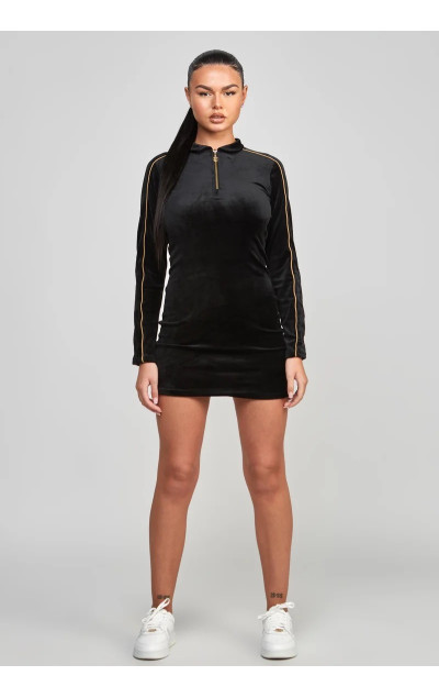 Sik Silk Black Velour Dress