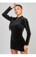 Sik Silk Black Velour Dress