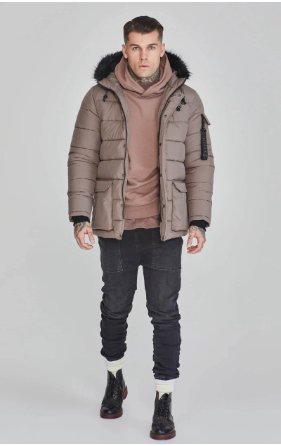 Sik Silk Męska Beżowa Kurtka Parka