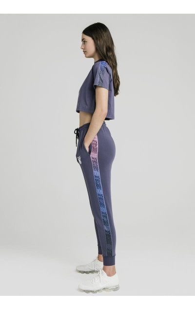 Sik Silk Grey Crop Tape T-Shirt