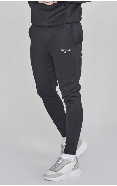 Sik Silk Pánske Čierne Tepláky Essentials Poly
