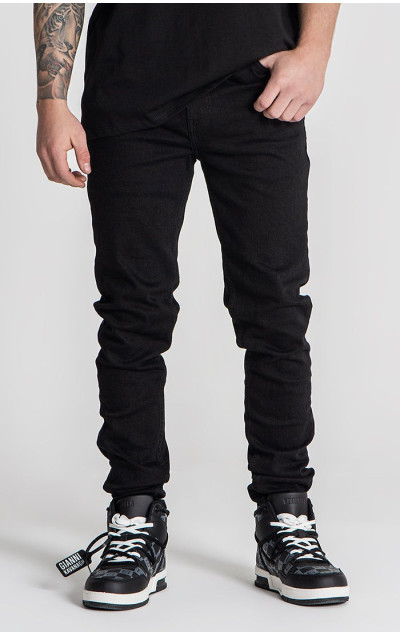 Gianni Kavanagh Pánské Černé Jeany Core Slim Fit