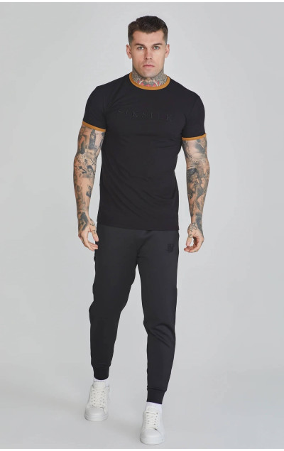 Sik Silk Black Gold Ringer T-Shirt