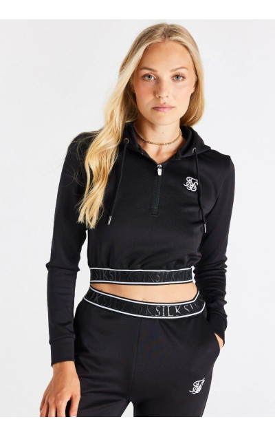 Sik Silk Dámska Čierna Mikina Exhibit Luxe Cropped