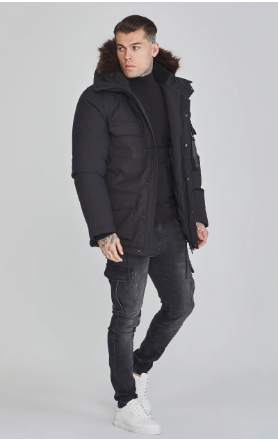 Sik Silk Pánská Černá Parka