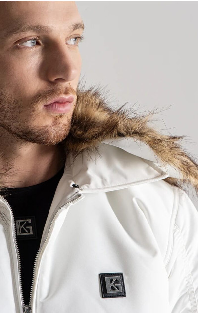 Gianni Kavanagh Pánska Biela Bunda Clone Puffer