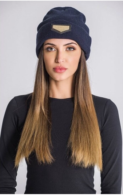 Gianni Kavanagh Navy Beanie Gold Plaque