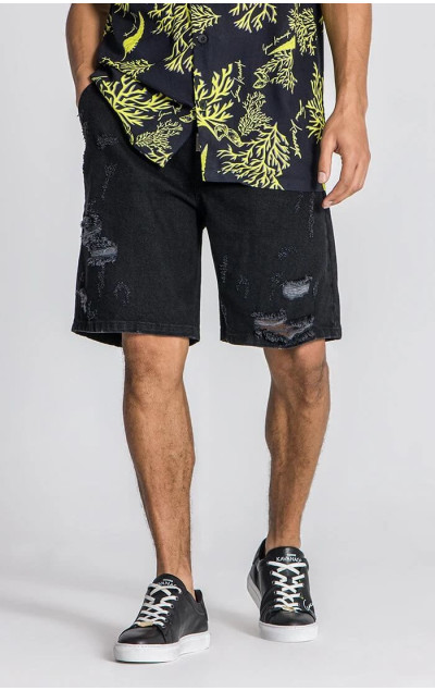 Gianni Kavanagh Black Underwater Denim Shorts