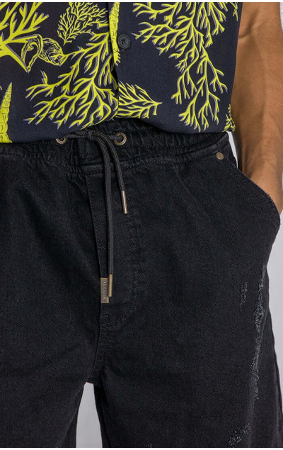 Gianni Kavanagh Black Underwater Denim Shorts