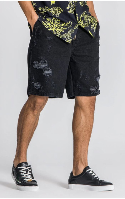 Gianni Kavanagh Black Underwater Denim Shorts
