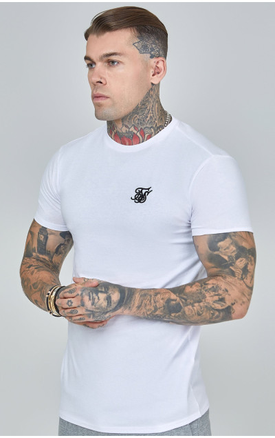 Sik Silk Pánské Bílé Tričko White Essentials Short Sleeve Muscle Fit