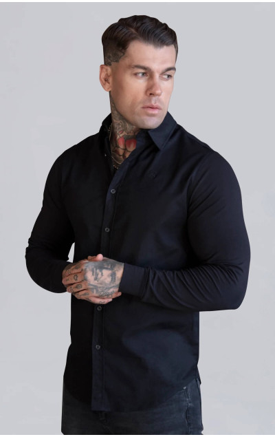 Sik Silk Pánska Čierna Košeľa Essentials