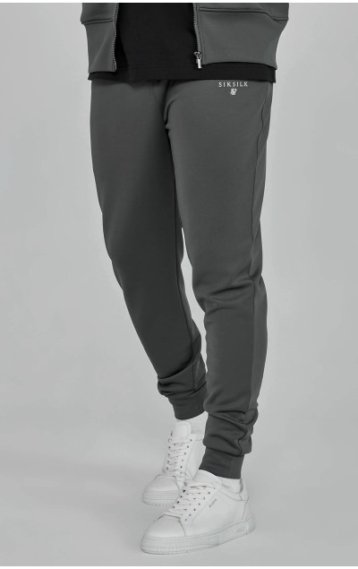 Sik Silk Pánské Šedé Tepláky Essentials Poly Track