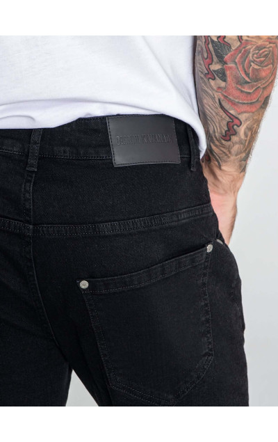 Gianni Kavanagh Pánské Černé Jeansy Button Up Zipper