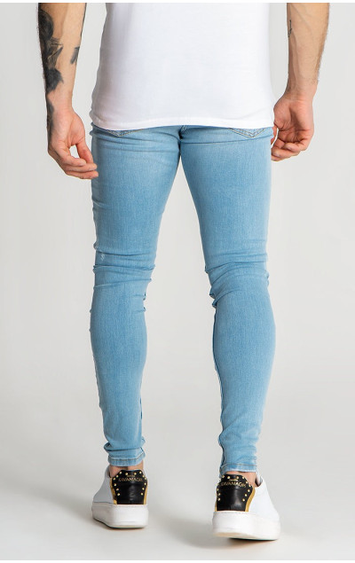 Gianni Kavanagh Męskie Jasnoniebieskie Dżinsy Core Destroyed Jeans