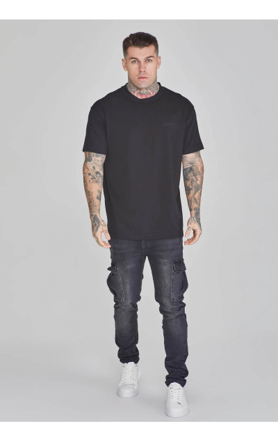 Sik Silk Pánské Černé Tričko Oversized