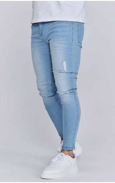Sik Silk Pánské Modré Jeany Distressed Skinny