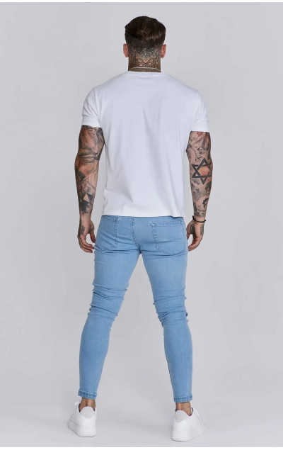 Sik Silk Pánské Modré Jeany Distressed Skinny