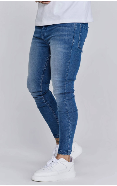 Sik Silk Pánske Modré Jeansy Washed Skinny