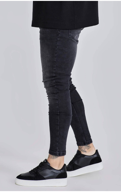 Sik Silk Washed Black Skinny Jeans
