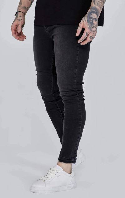 Sik Silk Washed Black Skinny Jeans