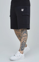 Sik Silk Black Essential Cargo Fleece Short