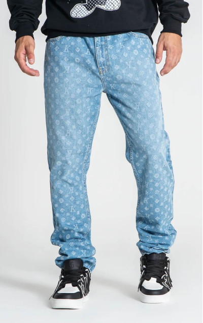 Gianni Kavanagh Pánské Modré Jeansy Mania Straight