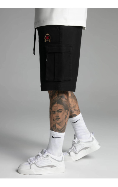 Sik Silk Black Cargo Shorts