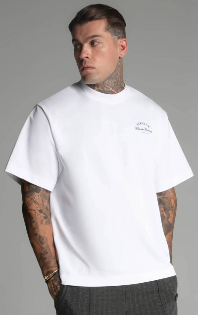 Sik Silk Męski Biały T-shirt z Logo